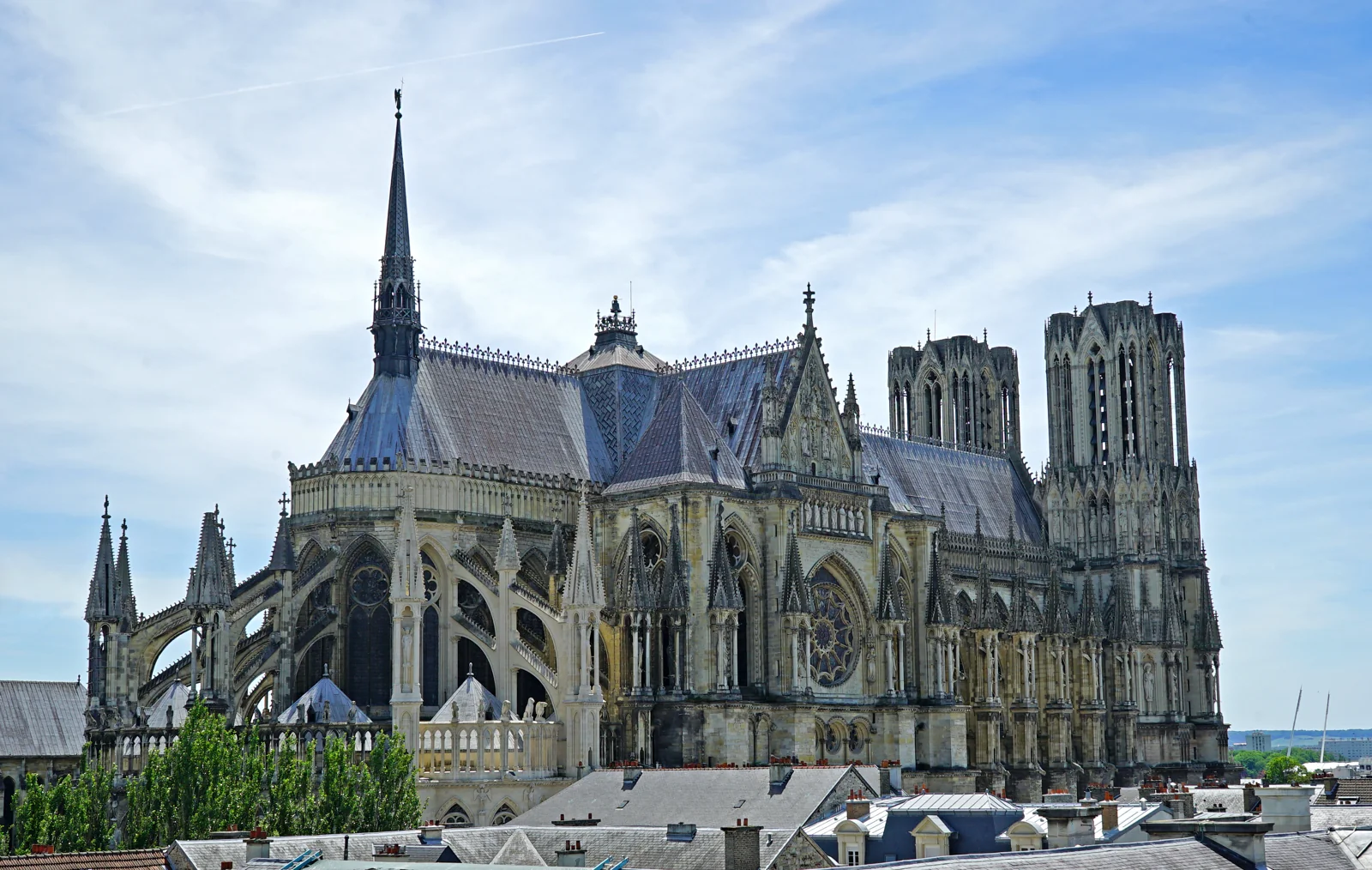 The Gothic architecture of Reims Cathedral